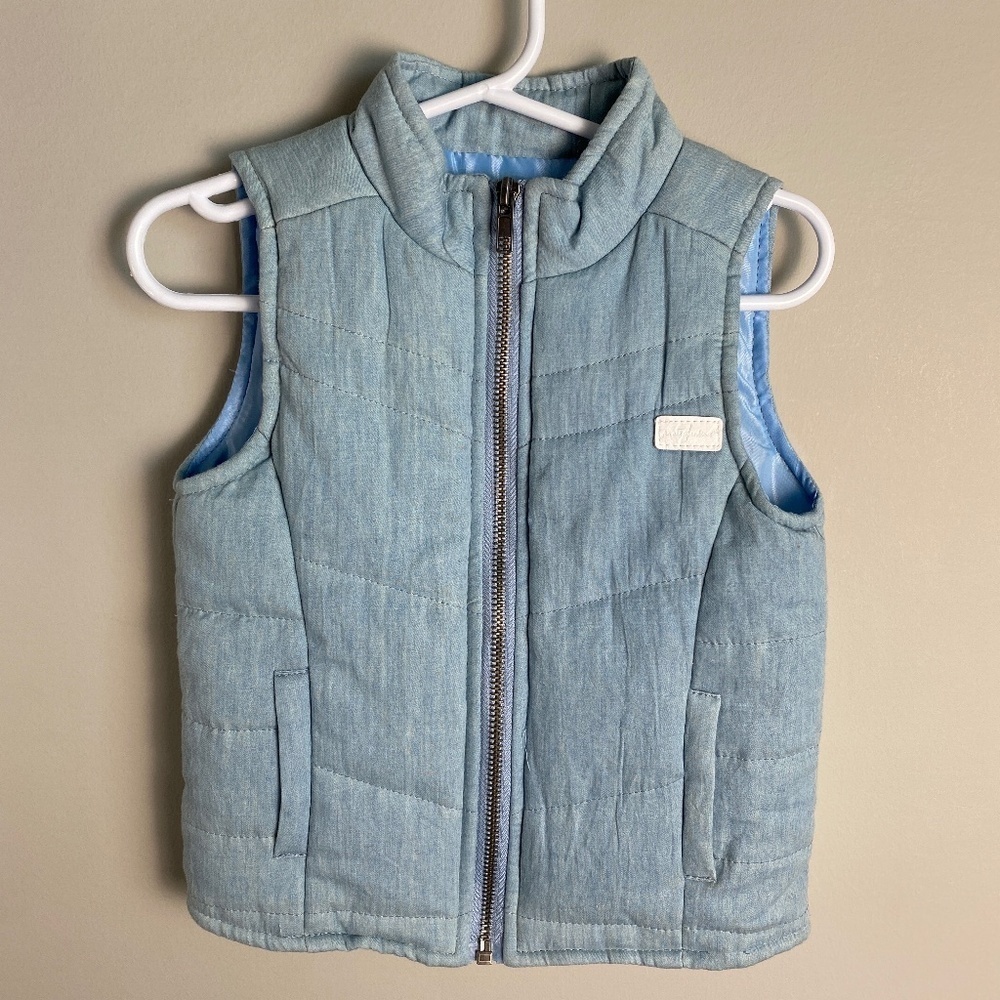 7 For All Mankind Girl's Insulated Lined Zip‎ Up Vest Size 2T Winter Vest NEW